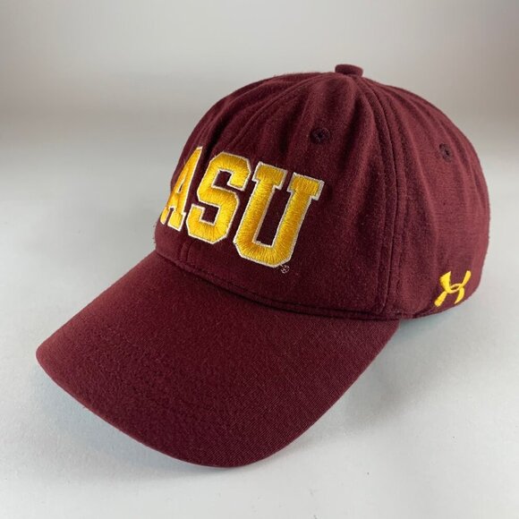 Arizona State Sun Devils NCAA Maroon Under Armour Relaxed Fit Strapback Hat - Picture 1 of 5
